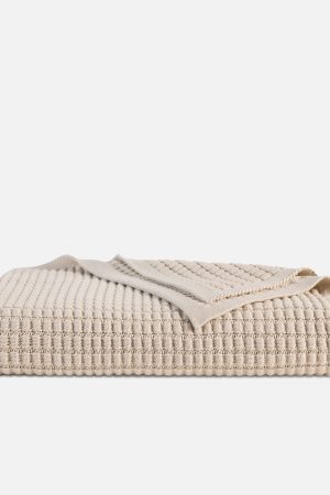Grid Knit Cotton Throw Blanket - Last Call