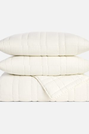 Washed European Linen Quilt Set