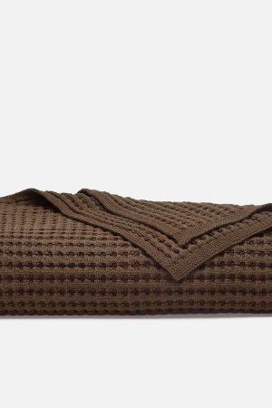 Chunky Waffle Knit Throw Blanket