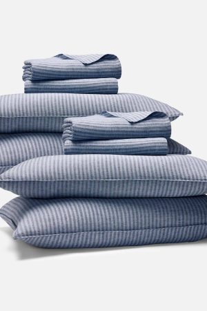 Set of 2 Washed European Linen Core Sheet Set Bundle
