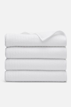 Ribbed Cotton TENCEL™ Set of 4 Bath Towel Bundle