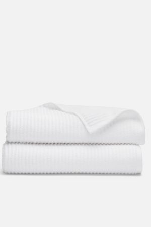 Ribbed Cotton TENCEL™ Bath Towels Set of 2
