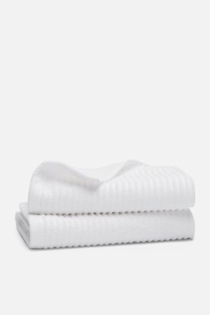 Ribbed Cotton TENCEL™ Hand Towels Set of 2