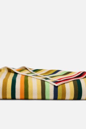 Multi Stripe Knit Throw