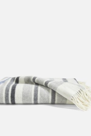 Striped Lambswool Throw Blanket